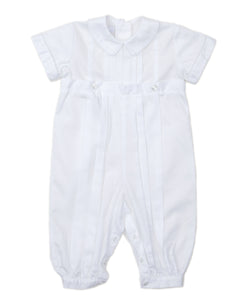 Aiden Short Sleeve Christening Gown And Hat Set