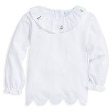 Load image into Gallery viewer, Missy Pima Blouse With Christmas Tree Embroidery
