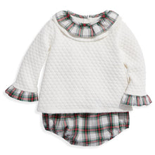 Load image into Gallery viewer, Georgina Bloomer Set - Ivory With Hamilton Plaid Trim
