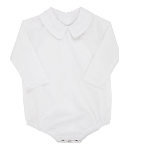 Peter Pan Woven Long Sleeve Onesie - Worth Avenue White *