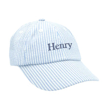 Load image into Gallery viewer, Blue Seersucker Baseball Cap
