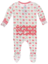 Load image into Gallery viewer, Natural Apples Muffin Ruffle Footie With Zipper
