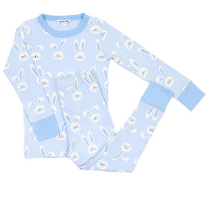 Bunnies Long Sleeve Pajamas - Blue