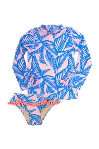 Blue Palm Rash Guard Set