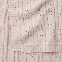 Load image into Gallery viewer, Blush Leaf Knit Baby Blanket
