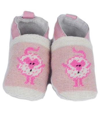 Bowing Mouse Needlepoint Baby Bootie