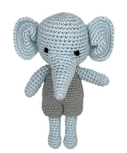 Load image into Gallery viewer, Elephant Bamboo Crochet Rattle
