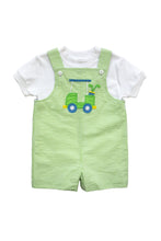 Load image into Gallery viewer, Seersucker Check Shortall With Golf Cart
