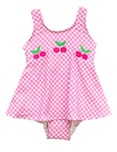 Load image into Gallery viewer, Gingham Swimsuit With Cherries
