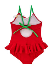 Load image into Gallery viewer, Red Tank Swimsuit With Large Flower
