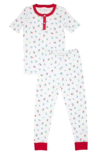 Sara Jane's Short Sleeve Set - Myers Park Mini Floral With Richmond Red