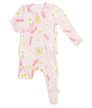Load image into Gallery viewer, Bacon And Eggs Pink Zipper Footie
