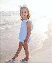 Load image into Gallery viewer, Lottie Blue Seersucker Bloomer/Banded Short Set
