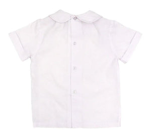 Boys White Button Back Short Sleeve Shirt *