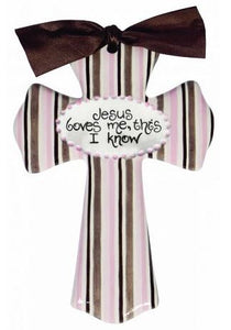 Jesus Love Me - Pink And Brown Stripe - Medium