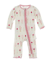 Load image into Gallery viewer, Natural Ice Cream Shop Muffin Ruffle Coverall With Zipper
