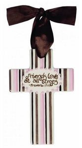 Friends Love At All Times- Pink And Brown Stripes - Small