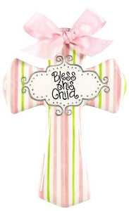 Bless This Child - Pink And Green Stripe - Medium