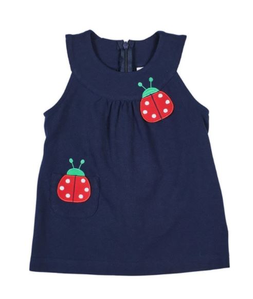Navy Knit Jumper With Ladybugs