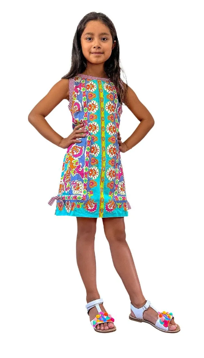 Turquoise Watteau Dress