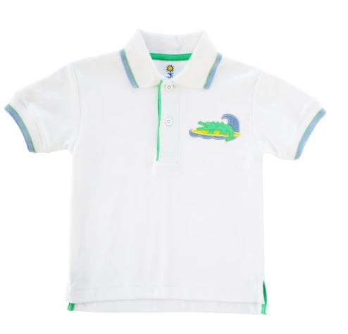 Polo Shirt With Surfing Alligator