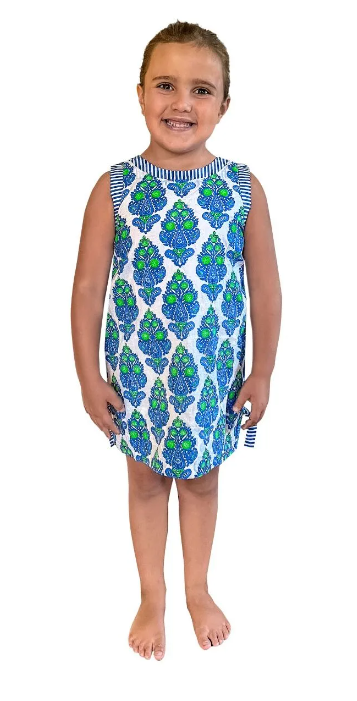 Blue And Kelly Green East India Dress