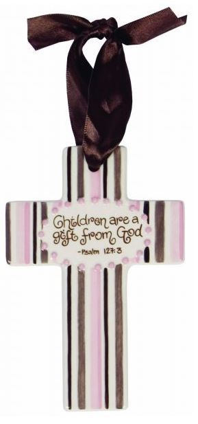Children Are A Gift From God - Pink And Brown Stripe - Small