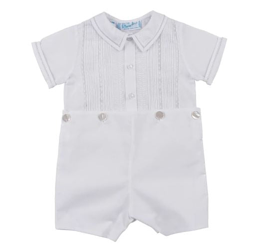 FELTMAN BROTHERS Dressy Lace & Pintucks Bobby Suit - White