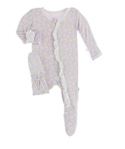 Thistle Chamomile Ruffle Footie With Zipper