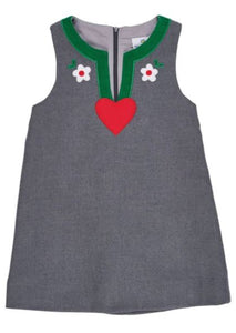Corduroy Jumper With Hearts And Flowers