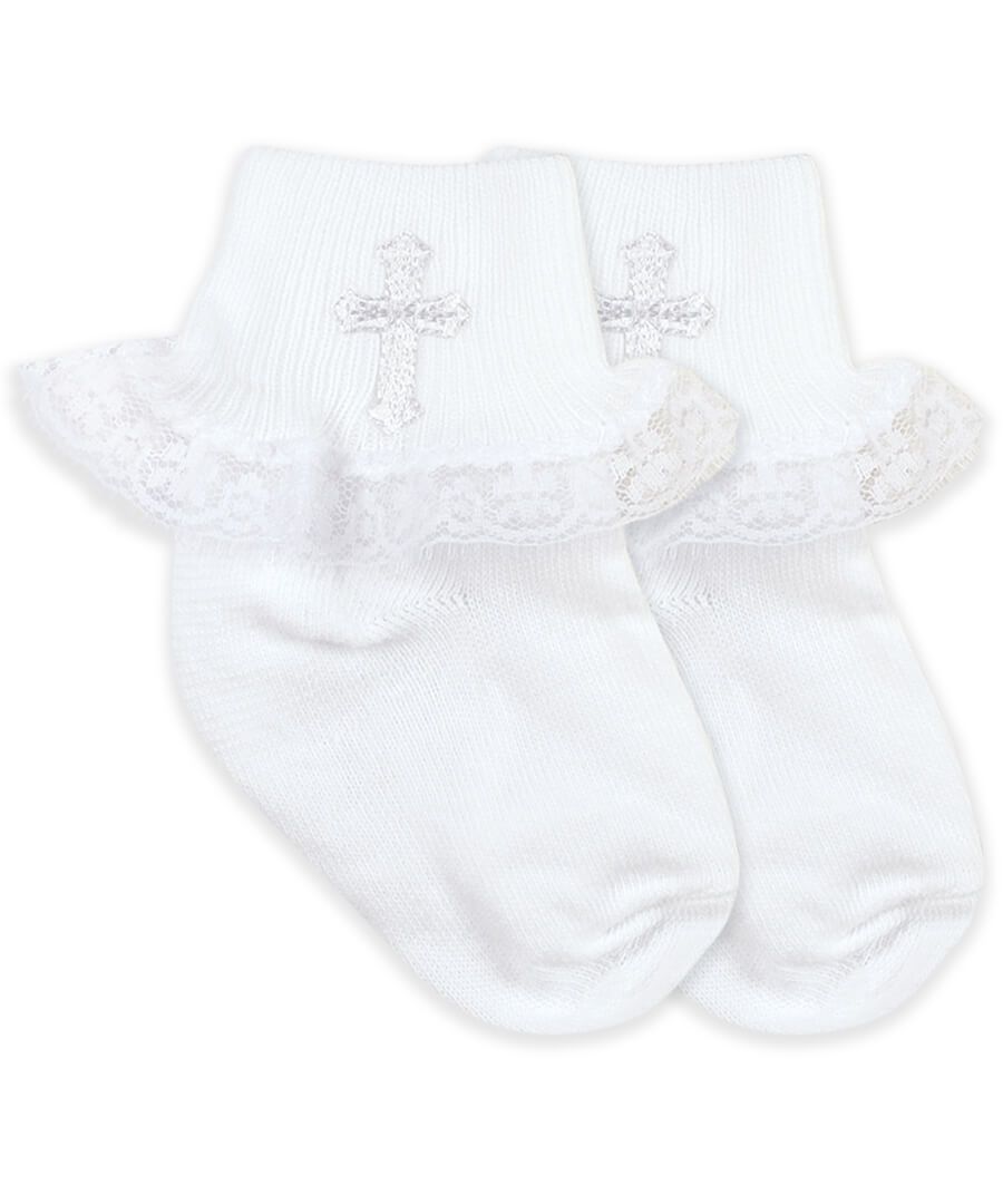 Smooth Toe Christening Lace Socks