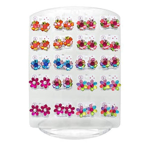 Garden Blossom Clip On Earrings - Assorted Colors