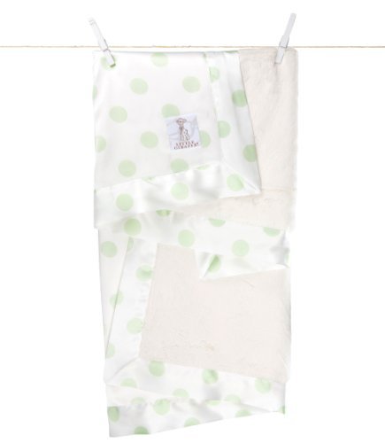Luxe Cream New Dot Satin Blanket - Celadon