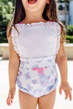 Load image into Gallery viewer, Sally Sunsuit - Worth Avenue White with Brentwood Blooms
