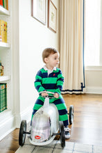 Load image into Gallery viewer, Sir Proper&#39;s Rugby Romper - Nantucket Navy And Kiawah Kelly Stripe
