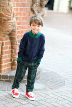 Load image into Gallery viewer, Navy With Green Half Zip Sweater
