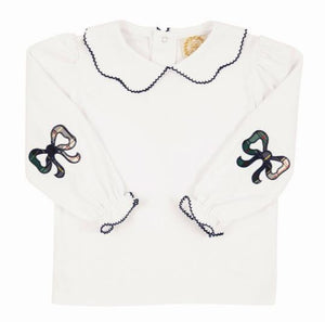 Emma's Elbow Patch Top & Onesie - Worth Avenue White With Old Campus Clad