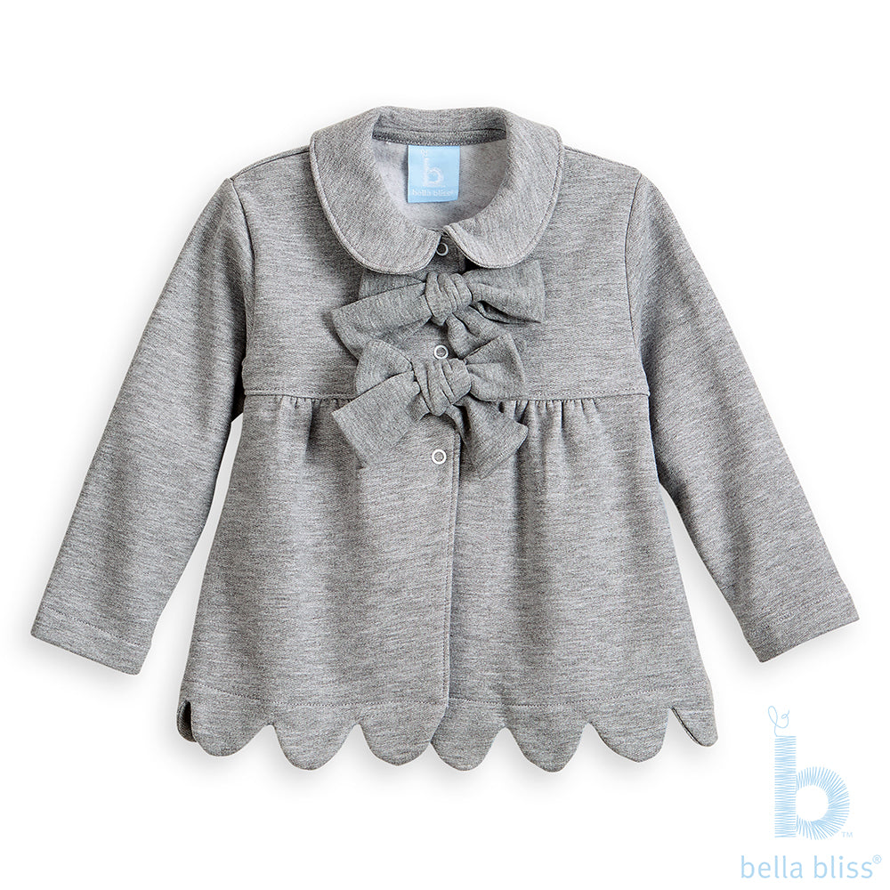 Scallop Lotus Coat - Grey French  Terry
