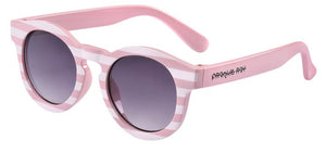 Pink Stripe Round Sunglasses