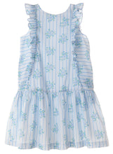 Load image into Gallery viewer, Hayden Blue Floral And Stripe Dress
