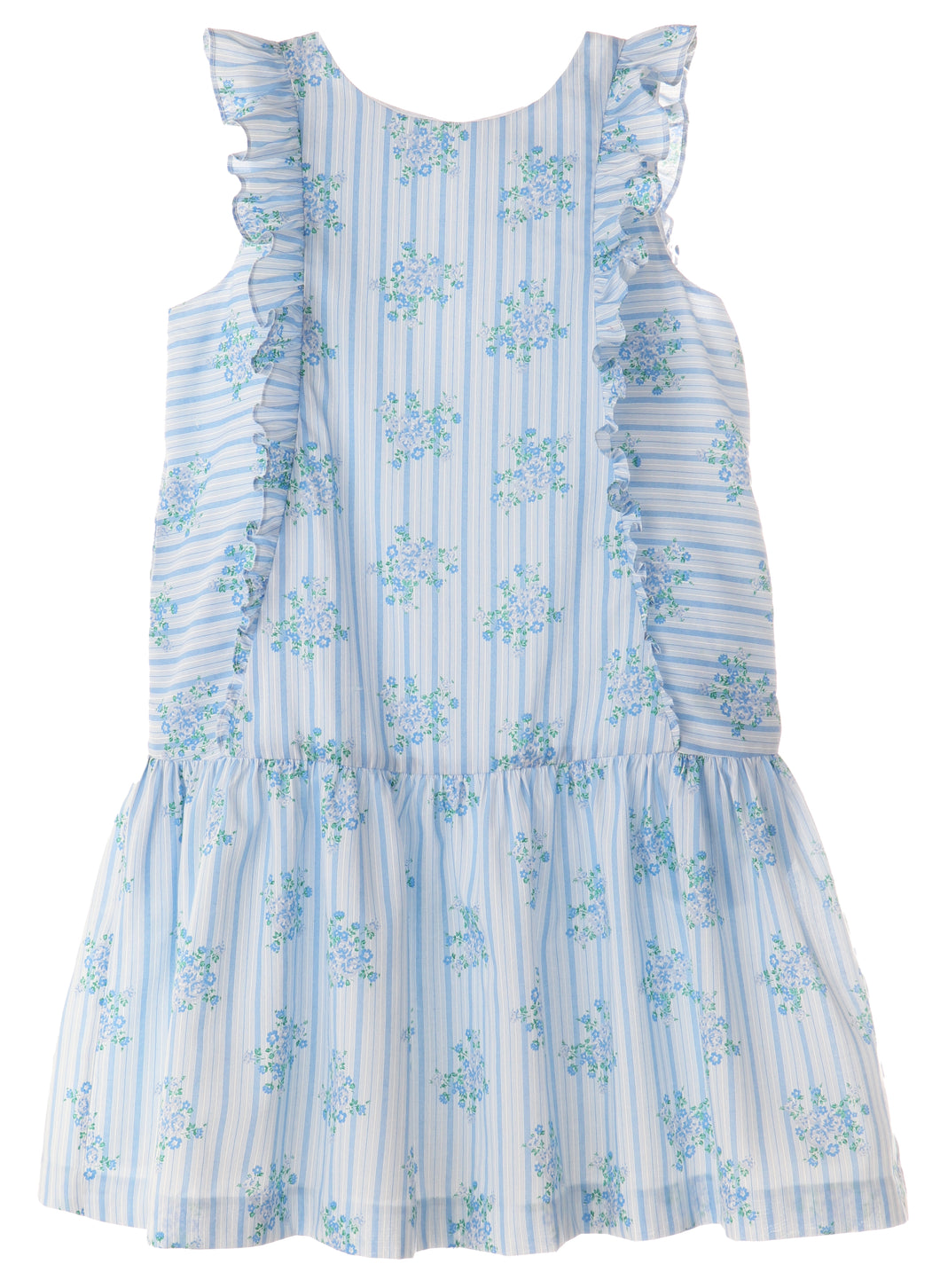 Hayden Blue Floral And Stripe Dress