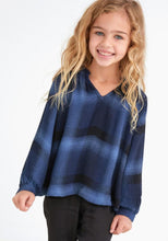 Load image into Gallery viewer, Ruffle Edge Top - Midnight Plaid
