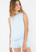 Load image into Gallery viewer, Fray Hem Top - Seaspray Wash
