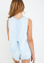 Load image into Gallery viewer, Fray Hem Top - Seaspray Wash
