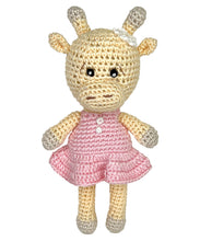 Load image into Gallery viewer, Giraffe Crochet Bamboo Rattle 5"
