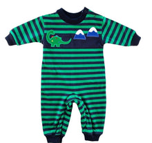 Load image into Gallery viewer, Stripe Knit Longall With Dinosaur
