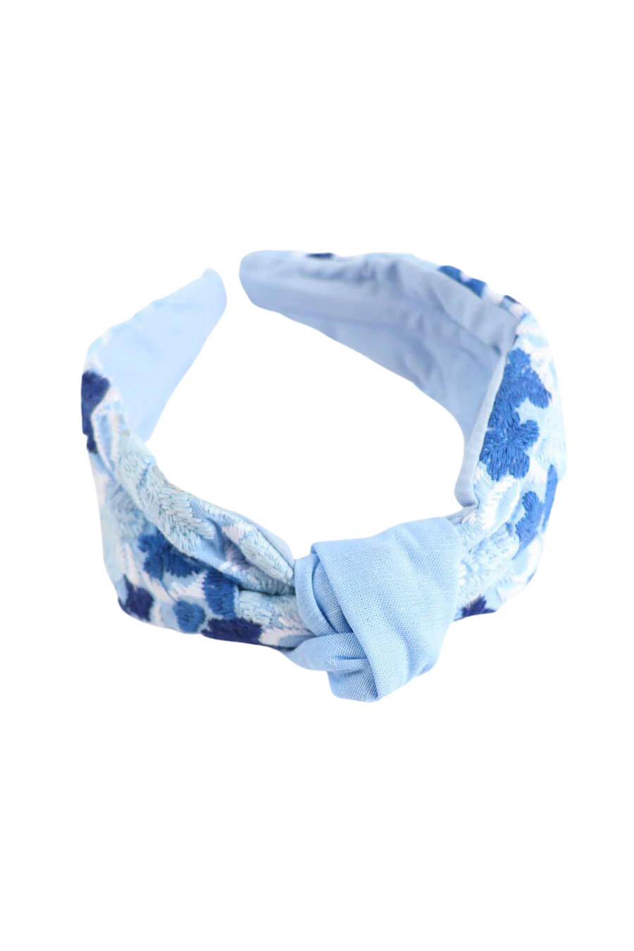 Libby Headband - Light Blue With Blue Embroidery
