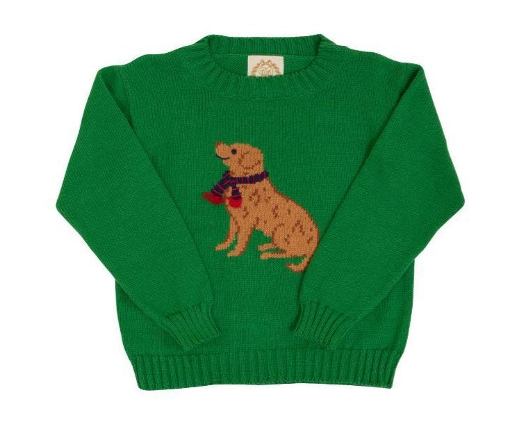 Isaac's Intarsia Sweater - Dog Embroidery