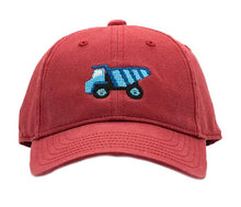 Load image into Gallery viewer, Kids Dump Truck On Weathered Red Baseball Hat
