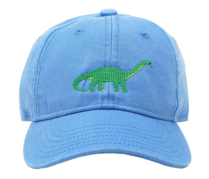 Kids Brontosaurus on Light Blue Baseball Hat
